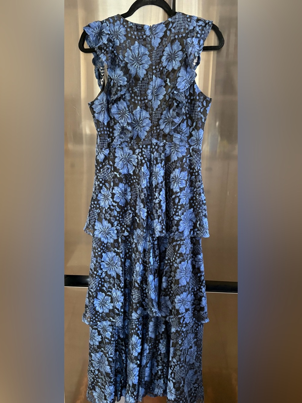 Lulu’s Molinetto Ruffled Tiered Whimsigoth Dark Fairy Lace Maxi Dress Sz M EUC - Picture 3 of 6